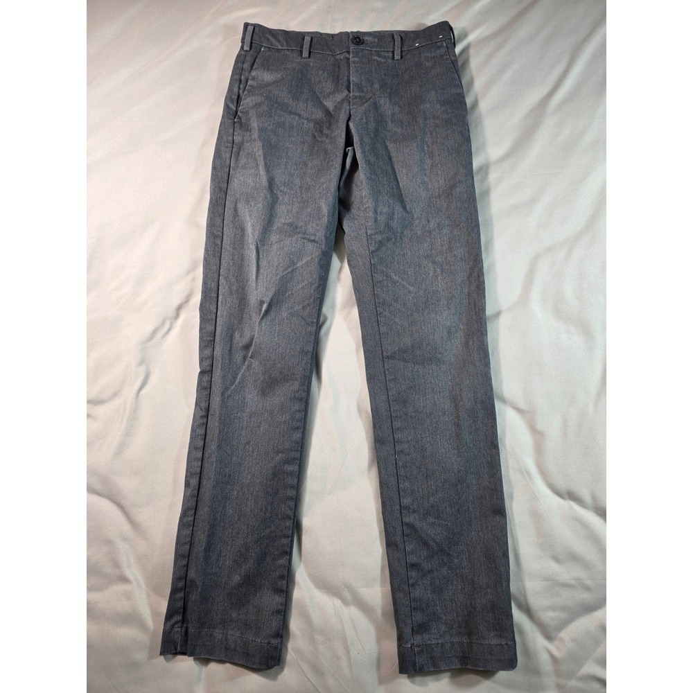 Uniqlo Chino Pants Mens 29x34 (Fits 29x31) Gray Slim Fit Stretch Flat Front